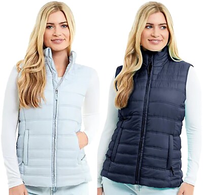 Damen Weste Ärmellos Bodywarmer Duschfest Steppmantel Reißverschlusstaschen