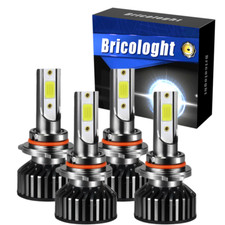 9005 9006 LED Headlights Kit Combo Bulbs High Low Beam Super White Bright F2