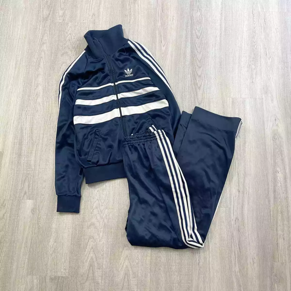 VINTAGE 1980s Adidas ATP KEYROLAN Track Suit Size Small S Blue 80s Three Stripes