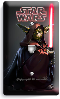 DARK SIDE JEDI MASTER YODA VADER SWORD STAR WARS PHONE TELEPHONE COVER PLATE ART