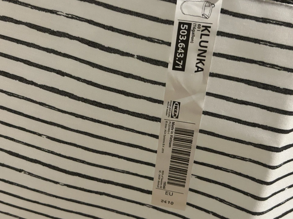 IKEA KLUNKA Wäschesack weiß/schwarz 60 l - Bild 2 von 3