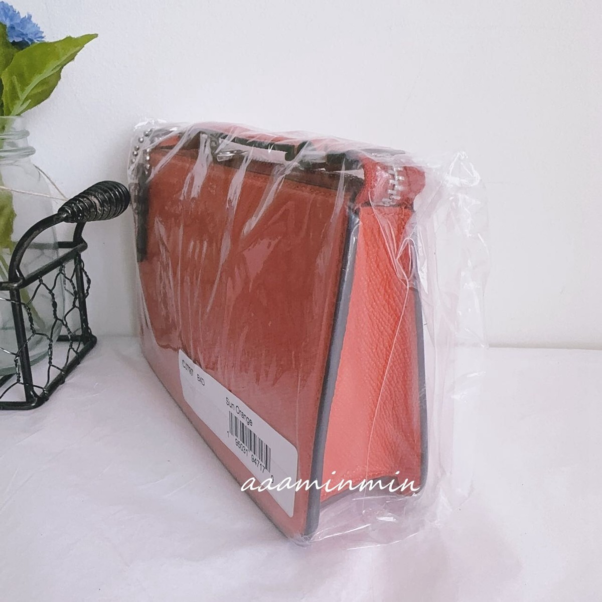 NWT Coach Pouch Bag With Signature Canvas IN ORANGE CJ797 | eBay