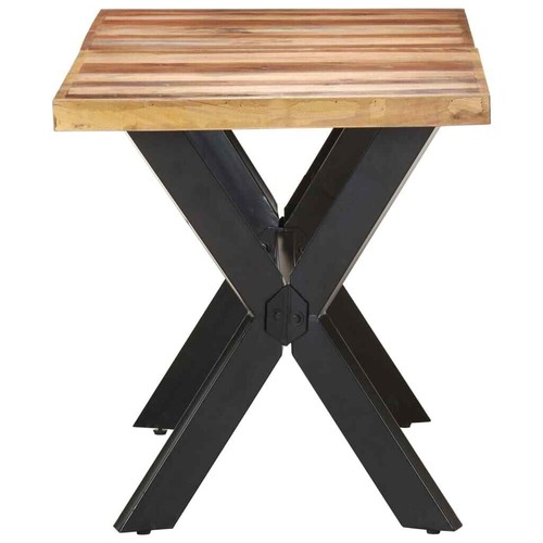 Solid Wood Dining Table Industrial Timber Steel Legs Kitchen Cafe Desk Rectangle - Picture 3 of 10