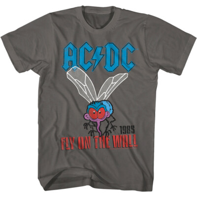 ACDC Fly on the Wall Tour 1985 Men's T Shirt Studio Album Rock