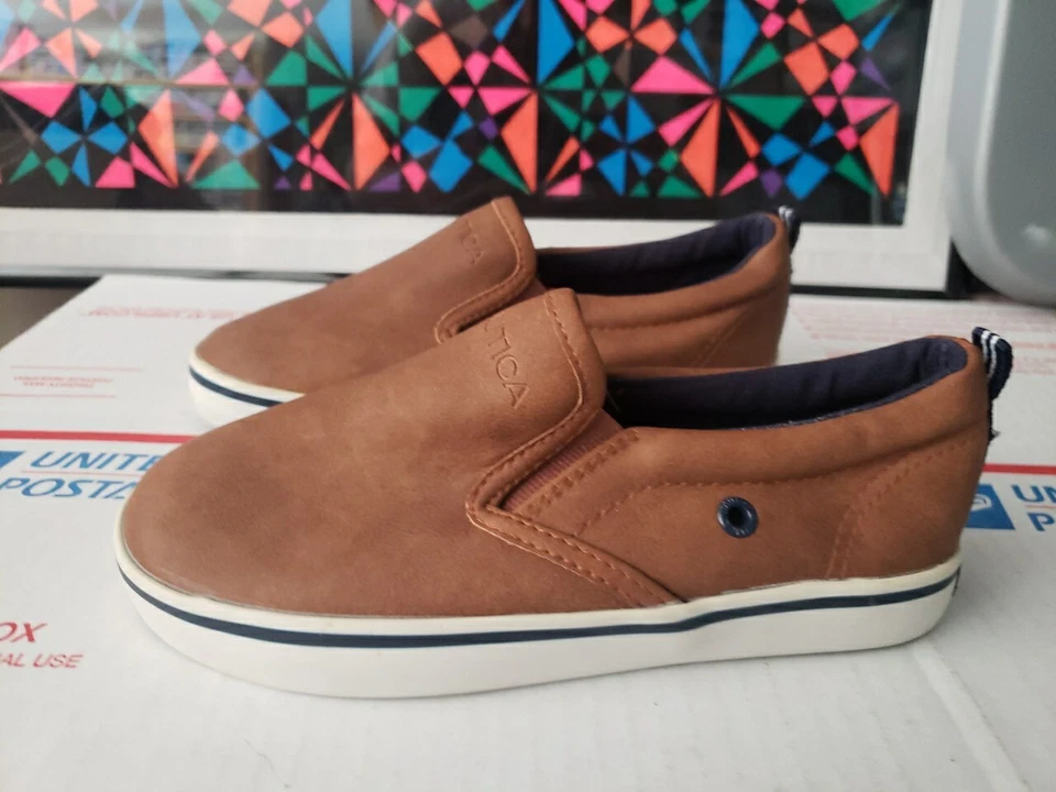 Nautica 幼儿 一脚蹬 Cognac Tan 运动鞋 全新 Akeley 幼儿 尺寸 12 - #46 — 第 3/4 张图片