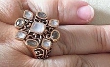 Size 9.5 New Barse Ring- Genuine Smoky  Clear Quartz with Copper, MSRP 105