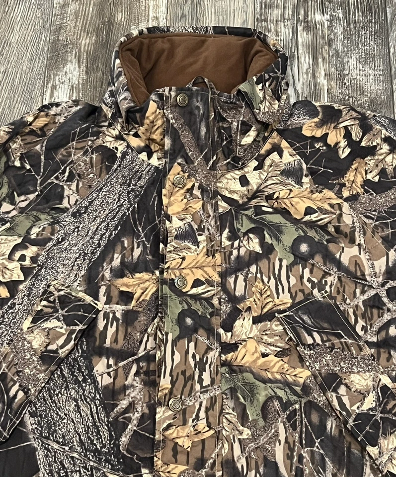 Камуфляжное тяжелое охотничье пальто Columbia с множеством карманов/отделений нейлоновое мужское размер XL - Изображение 4 из 4