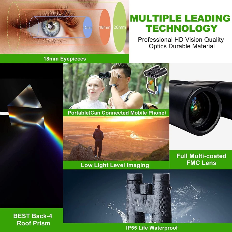 12x42 Binoculars for Bird Watching & Lightweight Birding Binoculars for Hunting  - Image 4 of 4