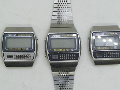 LOT 3 VINT SEIKO C359-5000 CALCULATOR-ALARM WATCH DIGITAL FOR