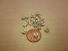 Twenty Colored Ivory with Black D6 5MM OPAQUE Color Gaming Dice Rounded Corners