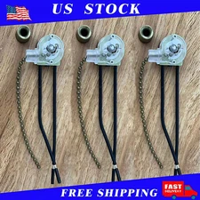 3Pack Ceiling Fan Light Switch ZE-109 Fan Switch Ceiling Pull Chain Switch7598