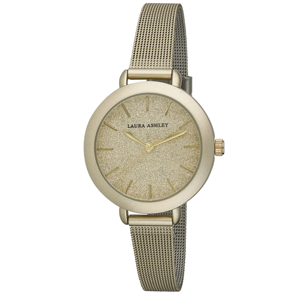 Reloj Laura Ashley para mujer con esfera brillante y malla en aerosol (LA31069) Foto 4 de 4