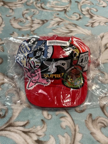 PARCHES SUPREMOS 6 PANELES (ROJO) SS25 EQUIPO DE CARRERAS CAMPAMENTO GORRA PARCHES CON CAPUCHA CREMALLERA - Imagen 12 de 19