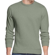 Club Room Mens Gypsy Green Heather Cotton Crewneck Sweater 87