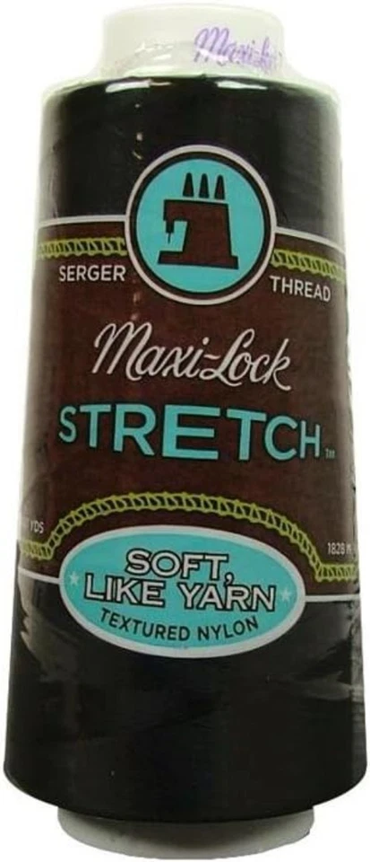 2000 Yards of Black Maxi Lock Stretch Thread - Perfect for Activewear & Lingerie - Image 2 of 2