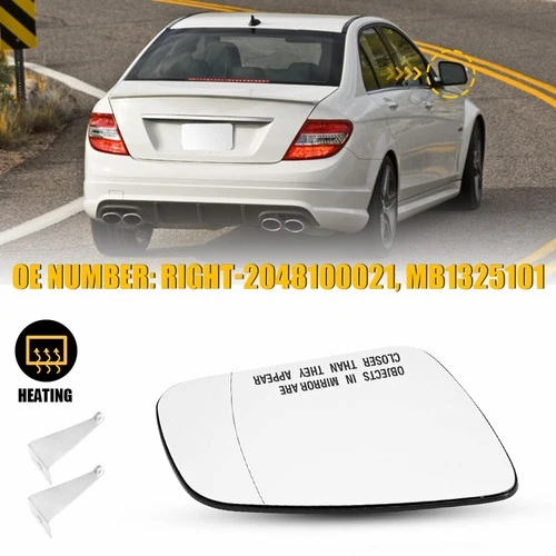 Mirror Glass for 2008 2009 2010 2011 MERCEDES C300 C350 Passenger Right Side