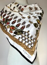 Vintage Seidentuch Insekten Print Costantini Roma Schal 85x85