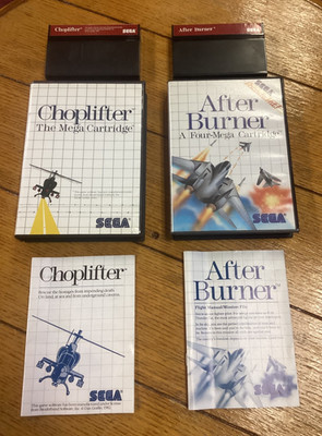 Sega Master System Game Lot After Burner & Choplifter Tested Careful Shipping
