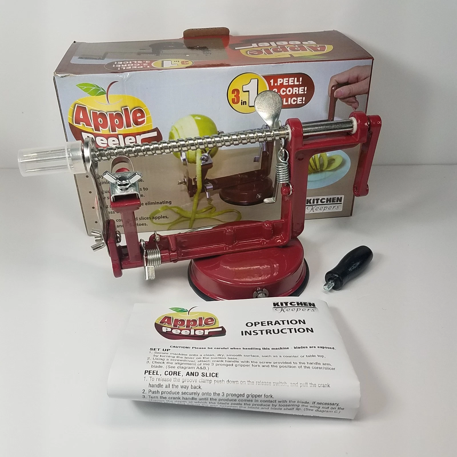 Apple Peeler Corer Slicer Kitchen Keepers 3 in 1 Peel Core Slice New In Box
Opens in a new window or
