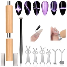 3 in 1 Cat Eye Nail Magnet Set, Detachable Cat Eye Gel Nail Polish Magnet with S