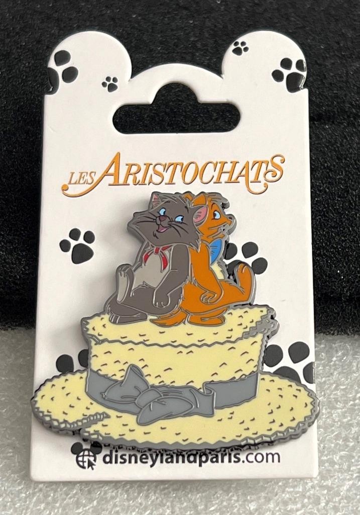 Disney DLRP The Aristocats Berlioz and Toulouse on Straw Hat Paris Pin