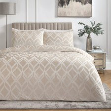 Image of Duvet Cover Bedding Set Belfort Ogee Jacquard Woven Velvet By Soiree Champagne
