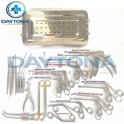 Fess Instruments Set Endoscopic Sinus Surgery ENT With Sterilization Box A+