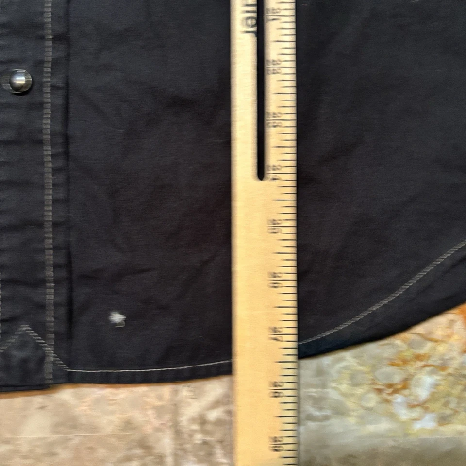 Lucky Brand Pearl Snap Shirt Mens Medium Black Embroidered Western Gaucho - Image 3 of 4