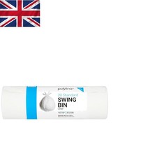 Image of Eco-Friendly 45L White Bin Liners - 20 Pack, Leak-Proof & Tear Resistant