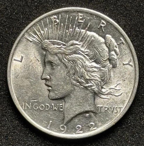 1922 US Peace Silver Dollar - 90% Silver Coin - Uncirculated Details w/capsule