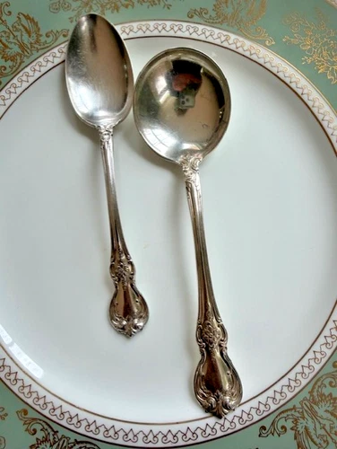 Towle Old Master Sterling Silver Cream Soup Spoon & teaspoon ANTIQUE no mono