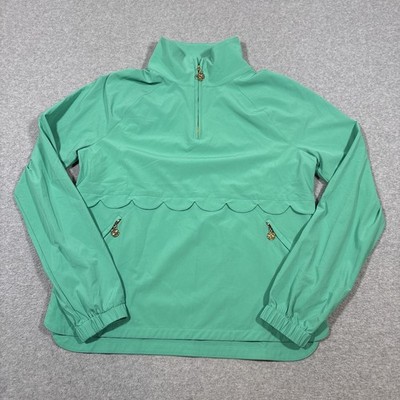 LILLY PULITZER Sz XXS Green 1/4 Zip Tulia Luxletic Performance Pullover UPF 50+