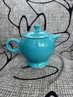 VINTAGE FIESTAWARE LARGE TEA POT  TURQUOISE WITH LID  fiesta HLC USA 13