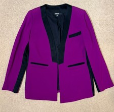 DKNY Donna Karen New York Purple Blazer w/Black Trim Size 10
