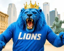 Detroit Lions NFL Mascot   8x10  11x14  12x12 AI Generated Photo