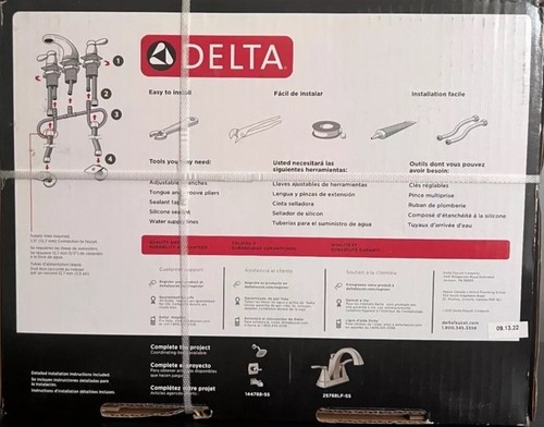 Delta Flynn 35768LF-SS Brushed Nickel Finish 2-Handle Bathroom Faucet & Drain - Afbeelding 2 van 2