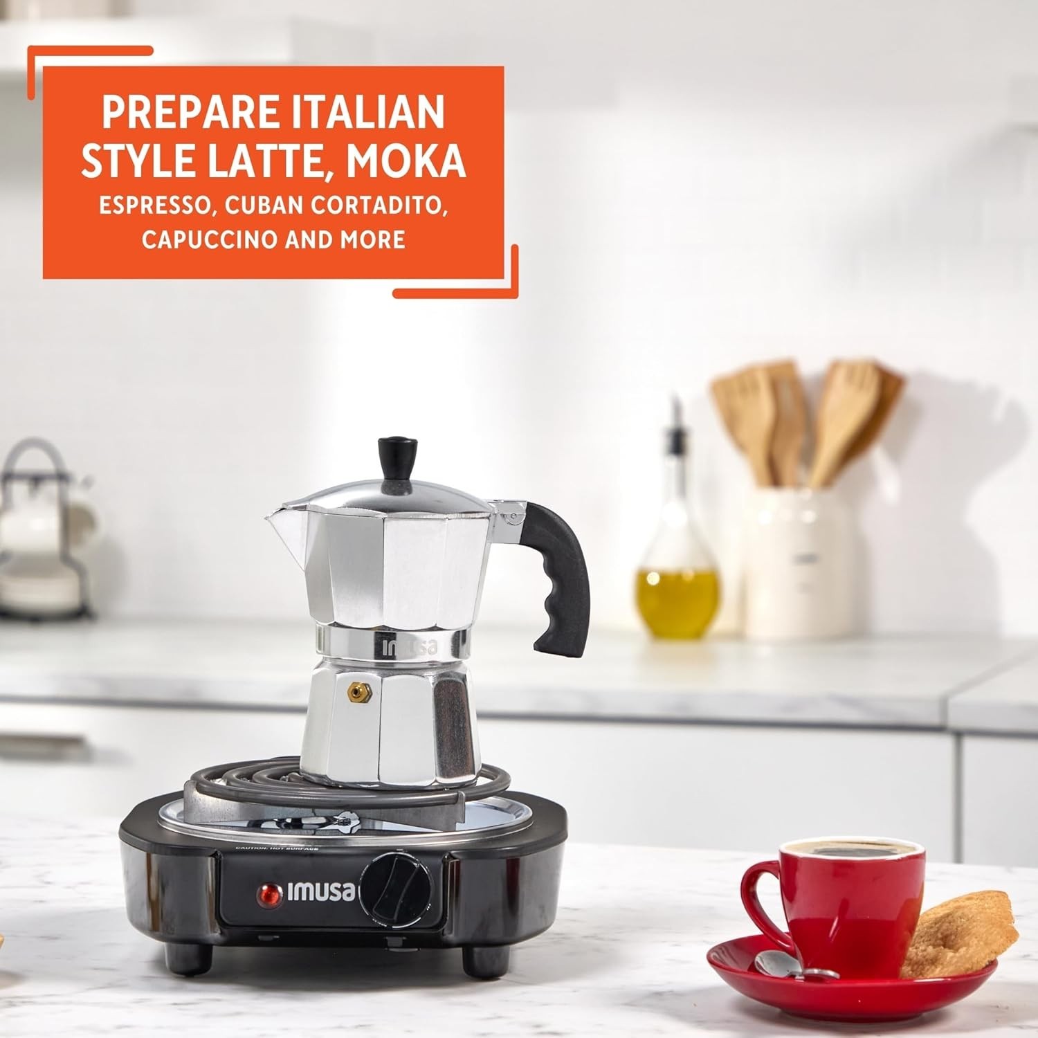 Stylish Aluminum Stovetop Espresso Coffeemaker – 3-Cup Capacity, Manual Use