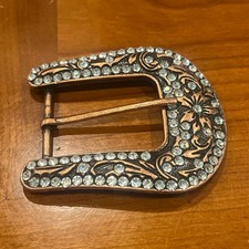 Copper With Rhinestones Western Style Belt Buckle