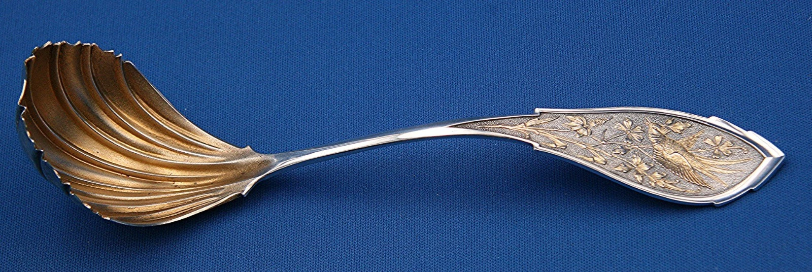 Wood & Hughes Japanese Sterling Gravy Ladle With Gold Highlights