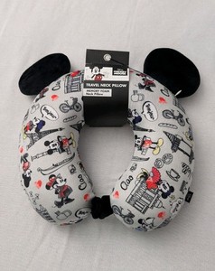 DISNEY MICKEY MOUSE EARS TRAVEL NECK PILLOW Memory Foam Age 14+ NWT