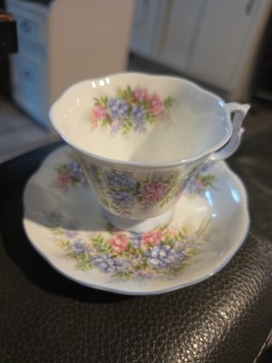 Vintage Royal Albert Teacup and Saucer Set - Blossom Time Series ''Wisteria'' - Ma