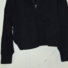 Women's Black Hoodie Sweatshirt Zip with Pockets