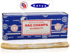 Satya Sai Baba Nagchampa Insence Pack Bundle with Raajsee Incense Stick Holder