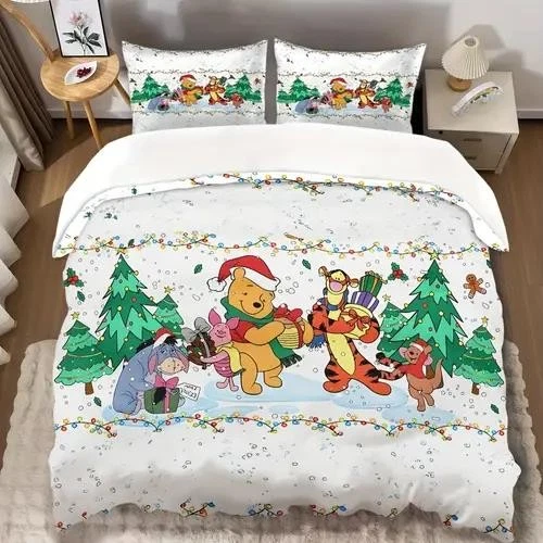 Winnie The Pooh Christmas Winter Snow Bedding Set