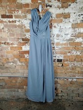 Formal Blue mother Of The Bride Groom Dress V Neck With Lace Detail