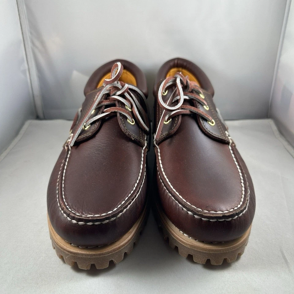 NUEVO Zapatos Timberland Icon 3 Ojos Clásicos Cosidos a Mano para Hombres 9 Borgoña Redondos $190 Foto 4 de 4