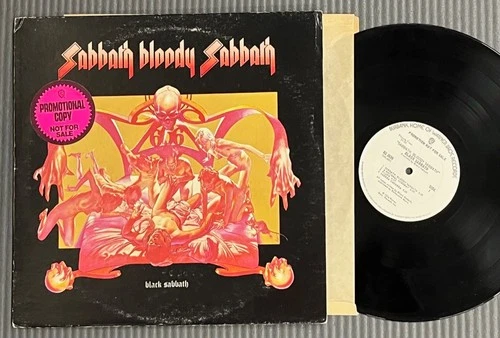 ORIG.WHITE LABEL PROMO ! 1974 BLACK SABBATH BLOODY SABBATH  OZZY OSBOURNE LP VG+