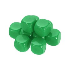 10Pcs Rounded Blank Six Sided Dice 16mm/0.6inch Acrylic Dice, Green