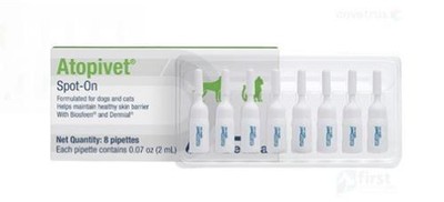Dechra Atopivet allergy dry skin Spot-On for Dogs and Cats, 8 x 2 mL Pipettes