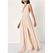 Lulus Heavenly Hues Blush Pink Pleated Sleeveless Maxi Dress Formal Gown NWT XS